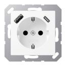 JUNG A1520-15CAWWM SCHUKO-Steckdose mit USB
