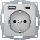 BERKER 48041404 Steckdose/USB A-C B.3 alu matt