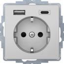 BERKER 48046084 Steckdose/USB A-C Q.1/Q3 alu