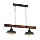 EGLO 49684 Pendelleuchte stahl sw Holz 2xE27