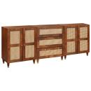 Sideboard Set 3 pcs Braun 180 x 33 x 75 cm Massivholz Mango