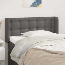 Kopfteil mit Ohren Grau 83x16x78/88 cm Kunstleder