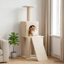 Katzennbaum mit Sisal-Kratzsäulen Creme 146 cm