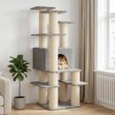 Katzennbaum mit Sisal-Kratzsäulen Hellgrau 161 cm