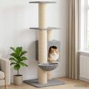 Katzennbaum mit Sisal-Kratzsäulen Hellgrau 137 cm