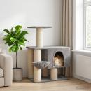 Katzennbaum mit Sisal-Kratzsäulen Hellgrau 96 cm