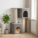 Katzennbaum mit Sisal-Kratzsäulen Hellgrau 114 cm