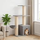Katzennbaum mit Sisal-Kratzsäulen Hellgrau 133 cm