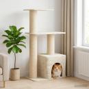 Katzennbaum mit Sisal-Kratzsäulen Creme 133 cm