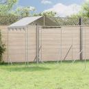 Outdoor-Hundezwinger mit Dach Silbern 6x6x2,5m Verzinkter Stahl