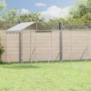 Outdoor-Hundezwinger mit Dach Silbern 10x8x2,5 m Stahl Verzinkt