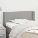 Kopfteil mit Ohren Hellgrau 93x16x78/88 cm Stoff