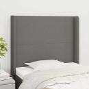 Kopfteil mit Ohren Dunkelgrau 93x16x118/128 cm Stoff