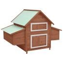 Hühnerstall Mokka und Weiß 150x96x110 cm Massivholz Tanne
