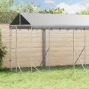 Outdoor-Hundezwinger mit Dach Silbern 2x6x2,5m Verzinkter Stahl