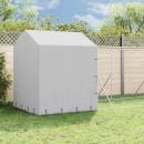 Outdoor-Hundezwinger mit Dach Silbern 2x10x2,5 m Stahl Verzinkt
