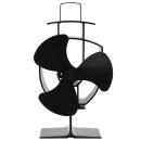 Ofenventilator W?rmebetrieben 3 Bl?tter Schwarz