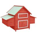 Hühnerstall Rot und Weiß 150x96x110 cm Massivholz Tanne