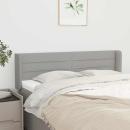 Kopfteil mit Ohren Hellgrau 147x16x78/88 cm Stoff