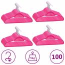 100 Stk. Kleiderbügel-Set Anti-Rutsch Rosa Samt