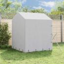 Outdoor-Hundezwinger mit Dach Silbern 2x14x2,5 m Stahl Verzinkt