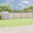 Outdoor-Hundezwinger mit Dach Silbern 12x12x2,5m Stahl Verzinkt