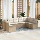 ARDEBO.de - Gartensofa-set mit Kissen Beige Poly-Rattan