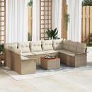ARDEBO.de - Gartensofa-set mit Kissen 10 pcs Beige Poly-Rattan