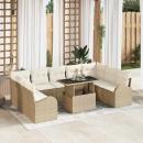 ARDEBO.de - Gartensofa-set mit Speicher 10 pcs Beige und Creme Poly-Rattan