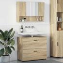Badezimmermöbel-Set 2 stk. Sonoma-Eiche 76,5 x 35 x 64 cm