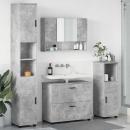 Badezimmermöbel-Set 4 stk. Beton Grau 35 x 30 x 192 cm