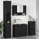 Badezimmermöbel-Set 4 stk. Schwarz 35 x 30 x 192 cm