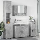 Badezimmermöbel-Set 4 stk. Beton Grau 35 x 30 x 192 cm