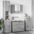 Badezimmermöbel-Set 4 stk. Graues Sonoma 35 x 30 x 192 cm