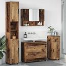 Badezimmermöbel-Set 4 stk. Altholz 35 x 30 x 192 cm