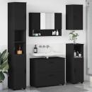 Badezimmermöbel-Set 5 stk. Schwarz 35 x 30 x 192 cm