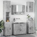 Badezimmermöbel-Set 5 stk. Beton Grau 35 x 30 x 192 cm