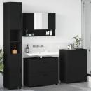 Badezimmermöbel-Set 4 stk. Schwarz 35 x 30 x 192 cm