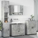 Badezimmermöbel-Set 4 stk. Beton Grau 35 x 30 x 192 cm