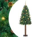 Schlanker Weihnachtsbaum mit 300 LEDs mit Ständer Grün 180 cm