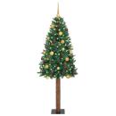Schlanker Weihnachtsbaum mit 300 LEDs mit Ständer Grün 210 cm