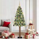 Schlanker Weihnachtsbaum mit 300 LEDs mit Ständer Grün 180 cm