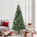 Künstlicher vorbeleuchteter Weihnachtsbaum Grün 210 cm
