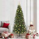 Künstlicher Weihnachtsbaum mit 300 LEDs Grün 210 cm PE und PVC