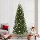 Künstlicher Weihnachtsbaum mit 300 LEDs Grün 240 cm PE und PVC