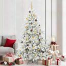 Künstlicher klappbarer Weihnachtsbaum Weiß 210 cm PVC und Stahl
