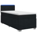 Boxspringbett mit Matratze und LED Schwarz 90 x 190 cm Stoff
