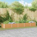 Hochbeet Hellbraun 400 x 80 x 45 cm Verzinkter Stahl