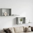 Schweberegale 2 Stk. Betongrau 80 x 15 x 30 cm Holzwerkstoff