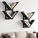 Wandregal 2 Stk. Schwarze Eiche 43 x 15 x 47 cm Holzwerkstoff
